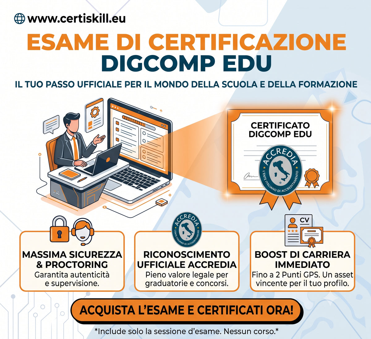 Certificazione DIGCOMP EDU - Solo Esame