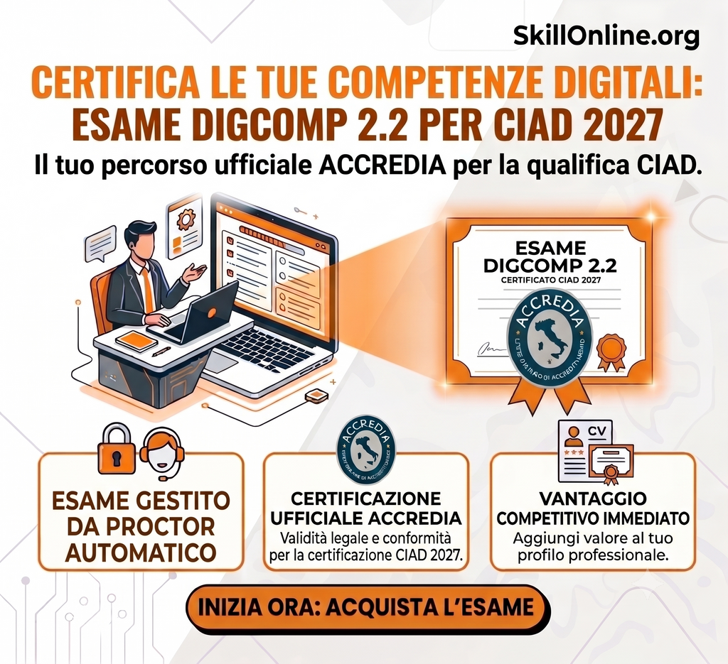 CIAD 2027 DIGCOMP 2.2 - Corso ed esame