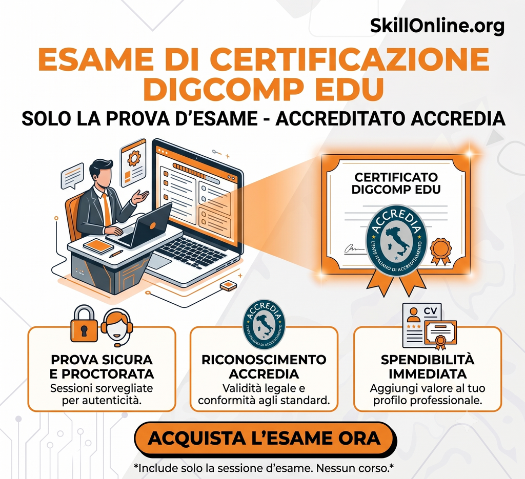 Certificazione DIGCOMP EDU - Solo Esame
