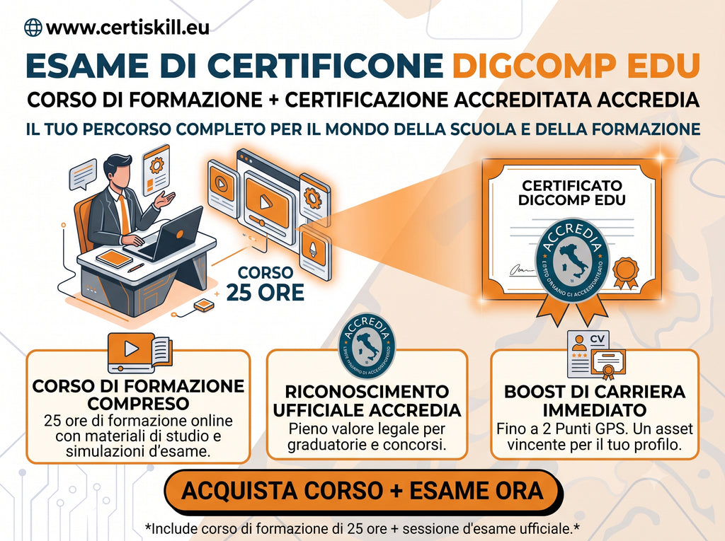 Certificazione DIGCOMP EDU - Corso ed Esame