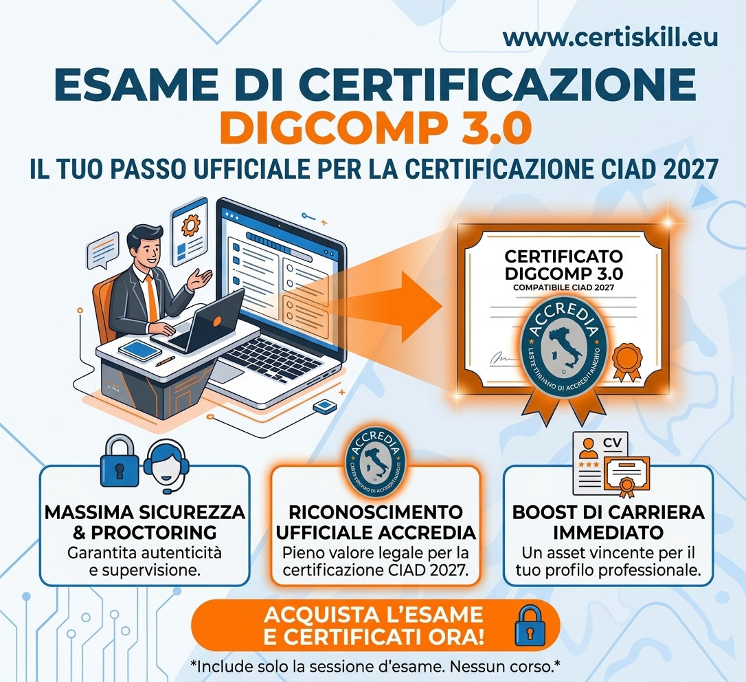 Certificazione DigComp 3.0 - Solo Esame